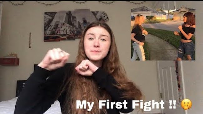 Caption: Meredith Reeves on My First Fight Storytime YouTube Channel (Sourc...