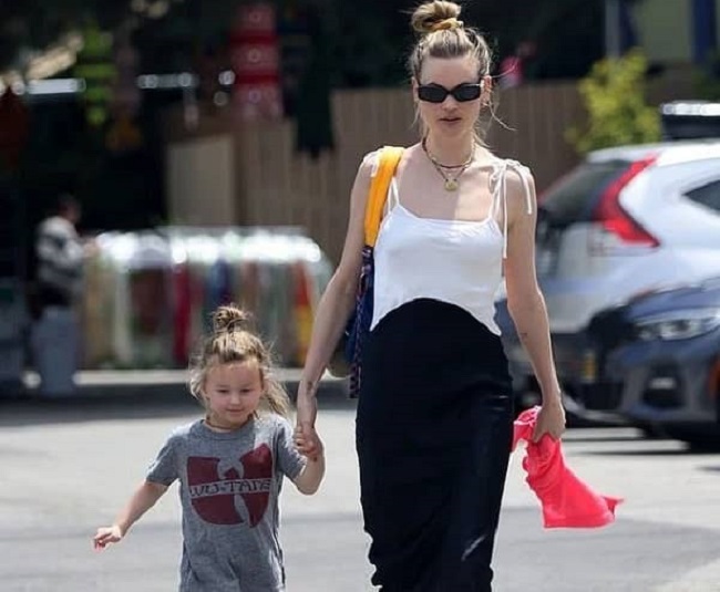 Gio Grace and her mother Behati on walk