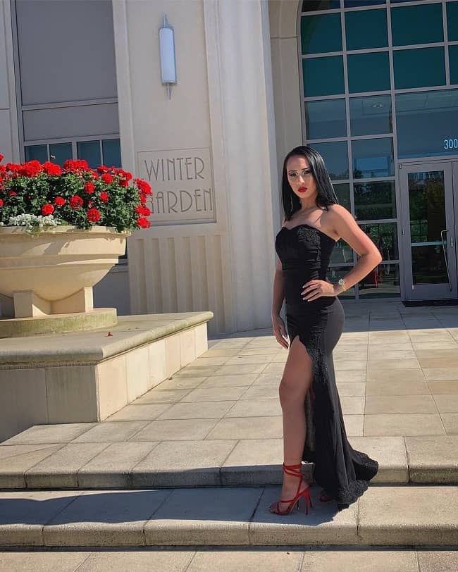 Breana Clough posing for a photo in a black outfit Source Instagram