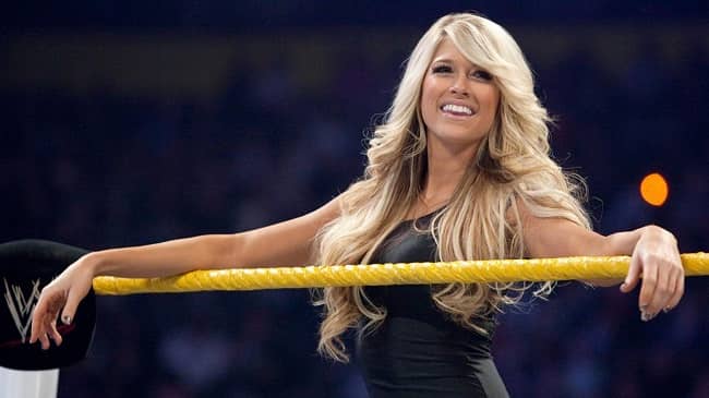 Kelly Kelly during her match (Source Sky Sports)