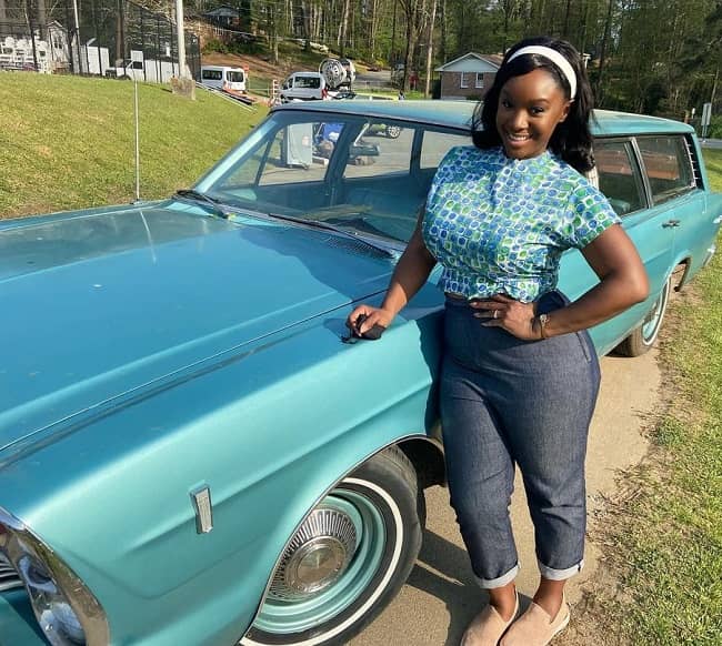 Saycon Sengbloh posing with her car (Source Instagram)