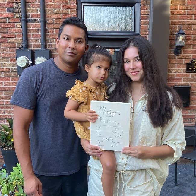 Darrin Maharaj with his wife and daughter (Source Instagram)