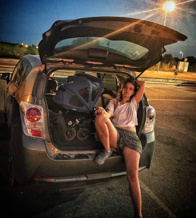 Maria Rodriguez Soto posing with her car (Source Instagram)